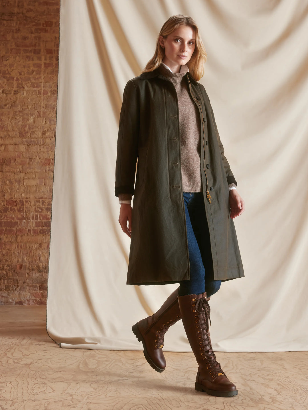 Knee High Shearling Lined Anglesey - Mahogany Leather - Tall Boots