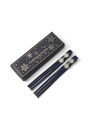 Suede Boot Tassels - Snowflake Charm Navy &amp; Gold