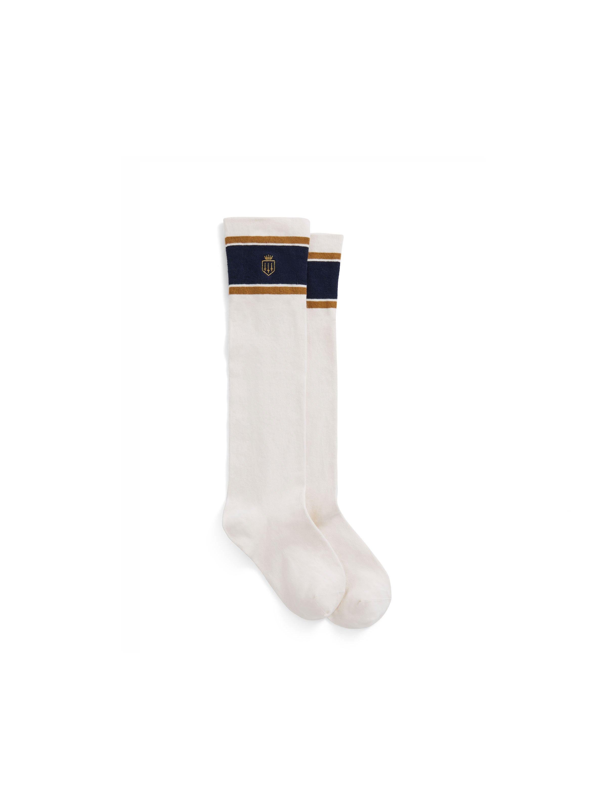 Signature Knee High Socks Cream & Gold