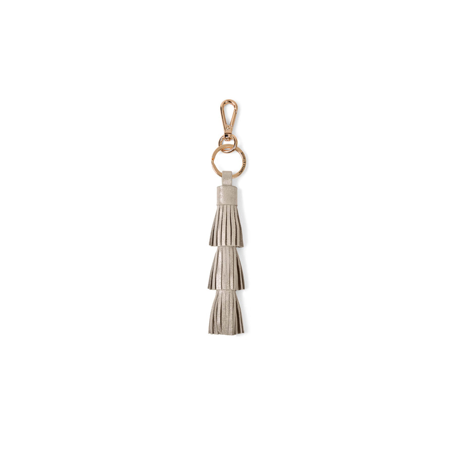 Key Ring - Tassel Key Ring - Champagne Suede