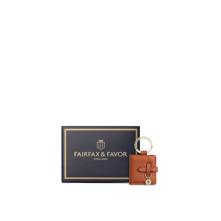 Key Ring - Photo Holder Key Ring - Orange Leather