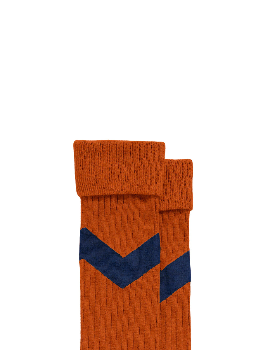 Signature Chevron Sock - Women's Knee High Chevron Sock - Burnt Orange