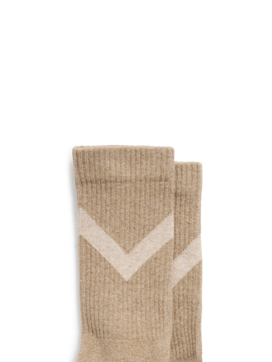 Women's Chevron Sock - Women's Crew Chevron Sock - Taupe