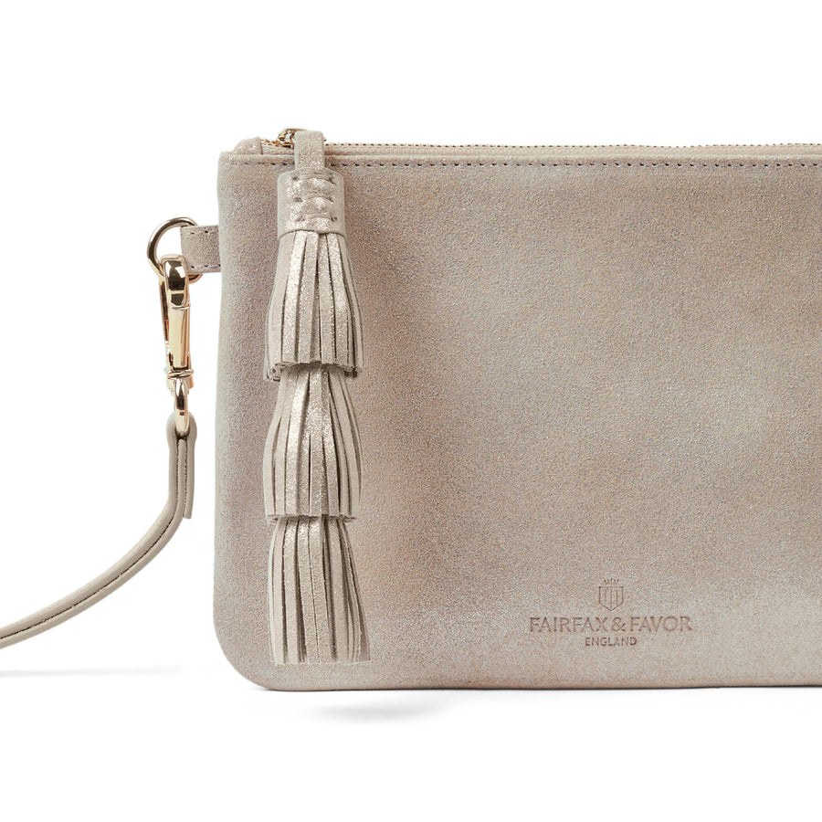 Signature Wristlet - Wristlet - Champagne Suede