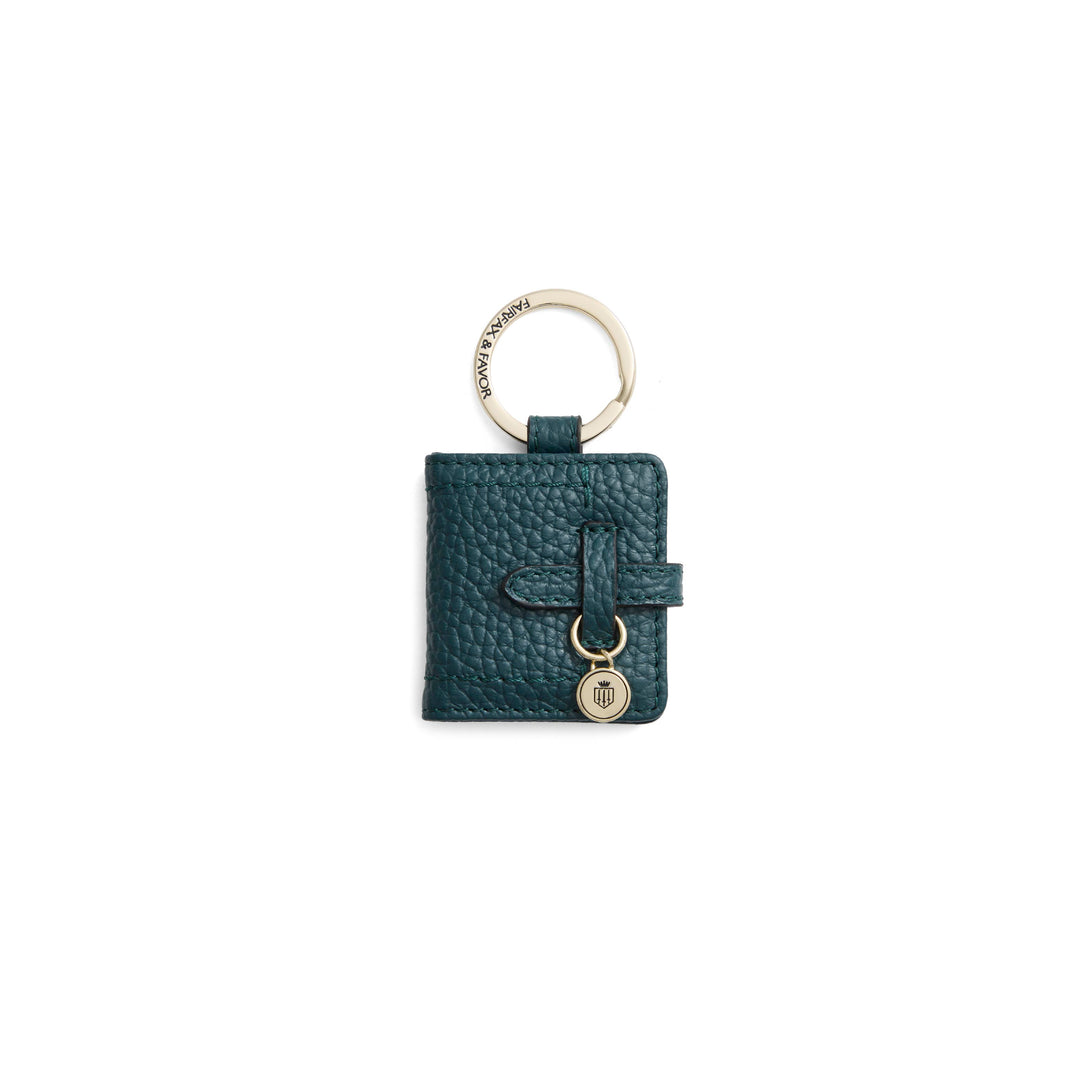 Photo Holder Key Ring Teal Leather - Other