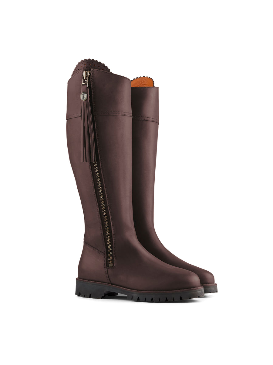 The Explorer - Women's Waterproof Boots - Mahogany Leather, Sporting Calf