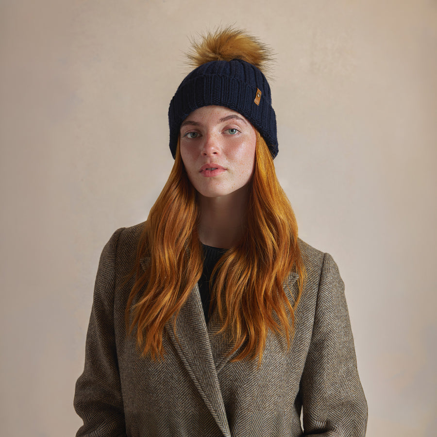 Signature Bobble Hat - Women's Bobble Hat - Navy