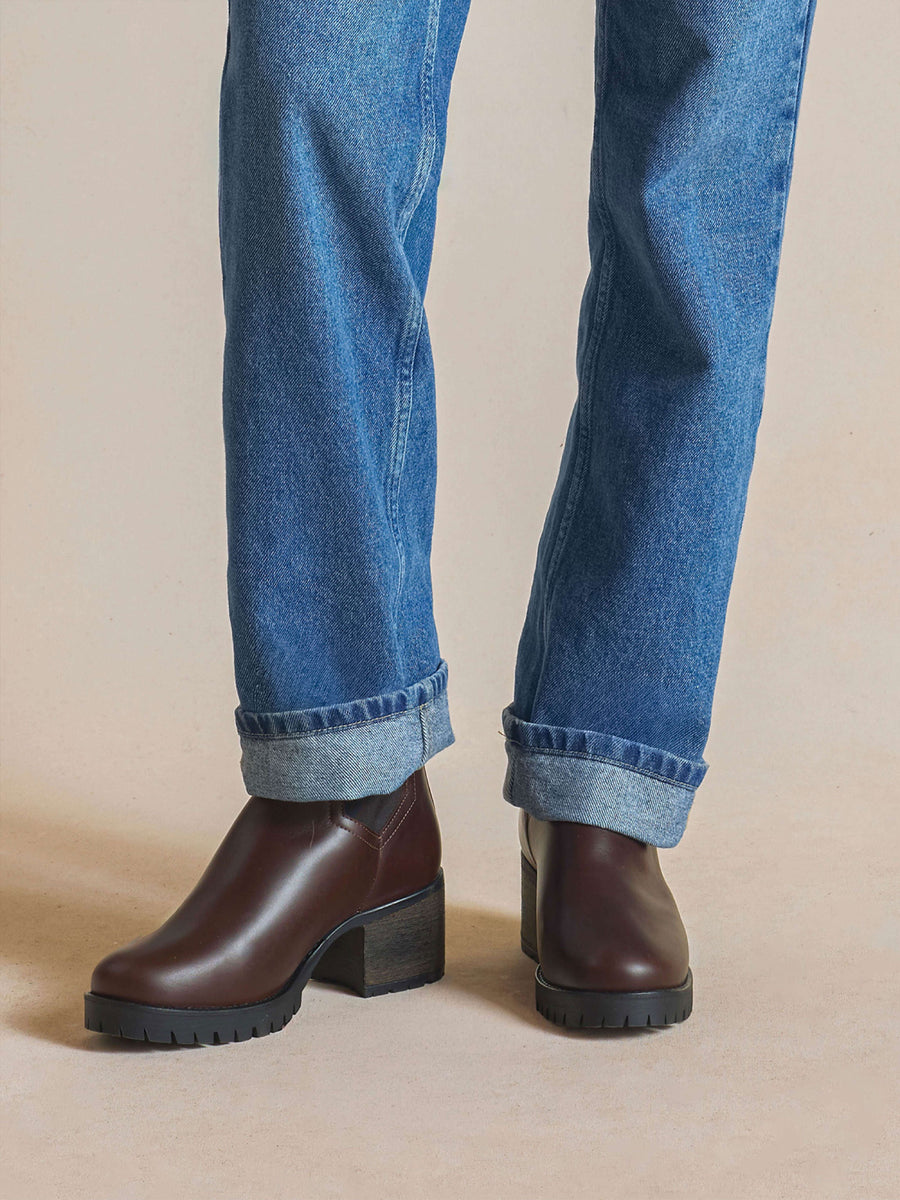 Boudica - Heeled Boudica - Mahogany Leather