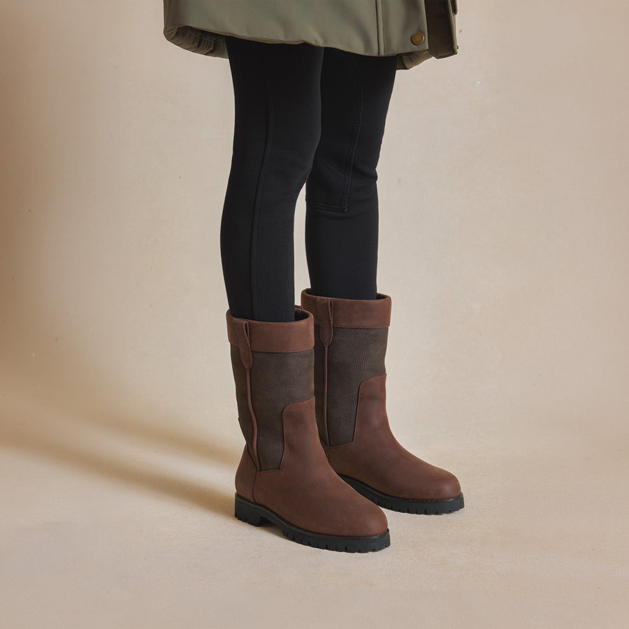 Burghley - Burghley Mid Calf - Mahogany Leather