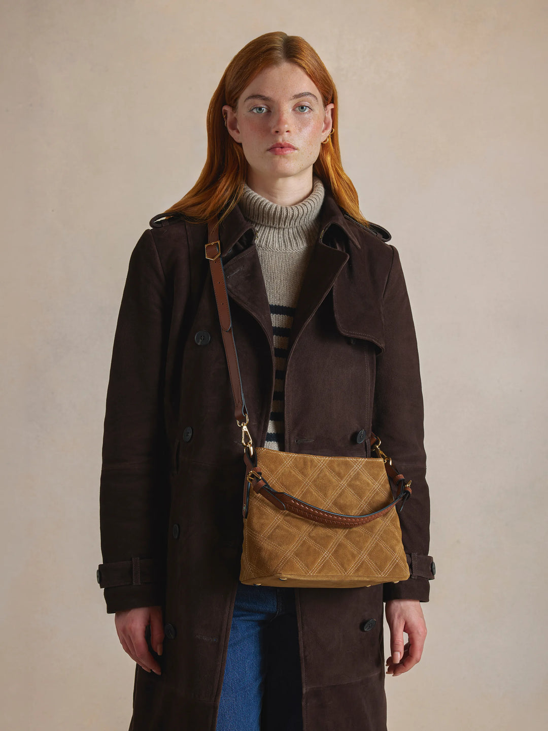 Mini Tetbury - Quilted Tan Suede - Bags