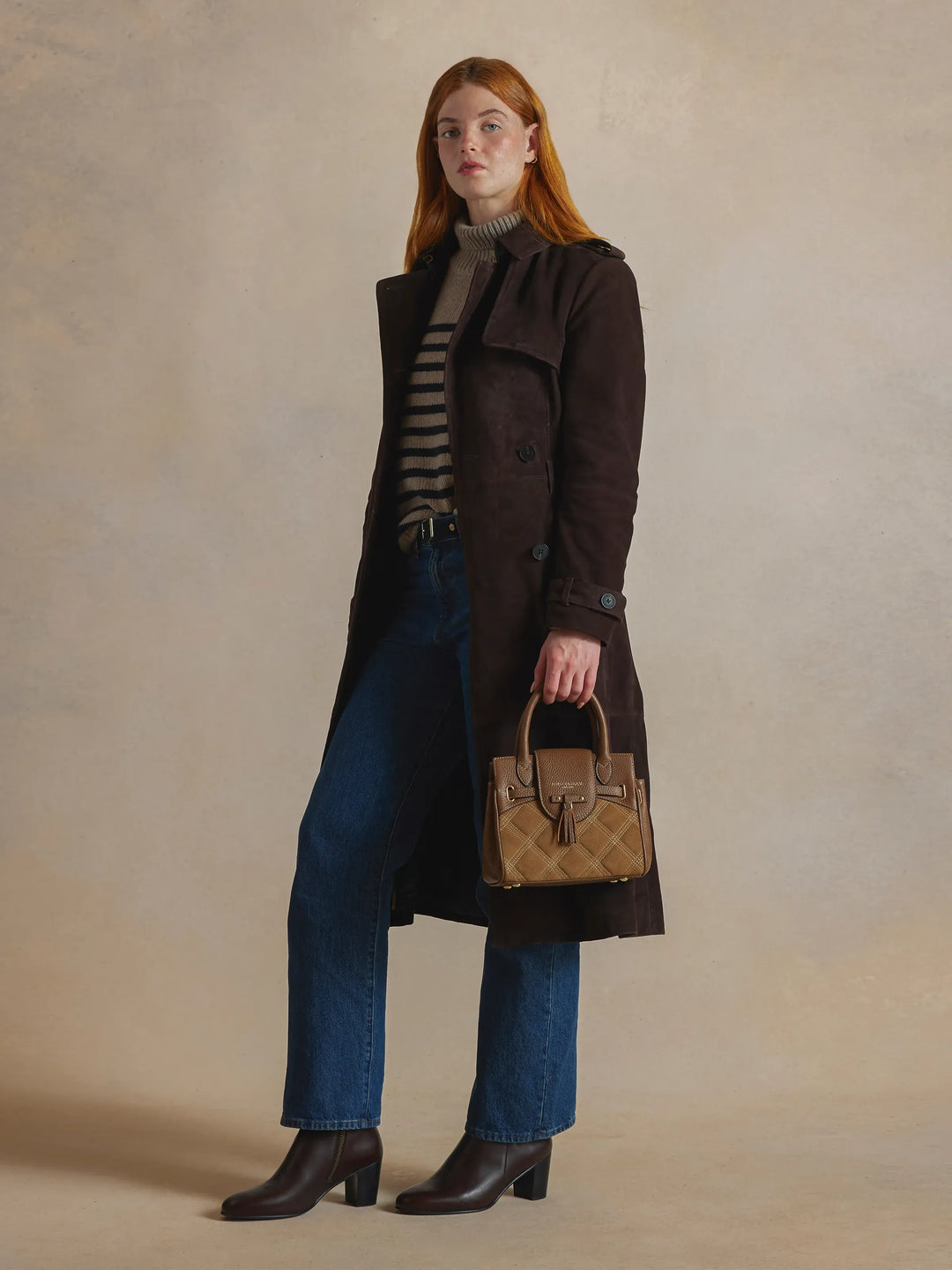 Mini Windsor - Quilted Tan Suede - Bags