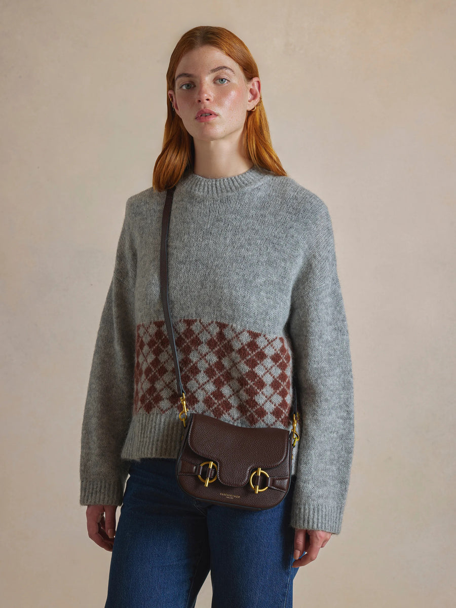 Connie - Women's Handbag - Mahogany Leather