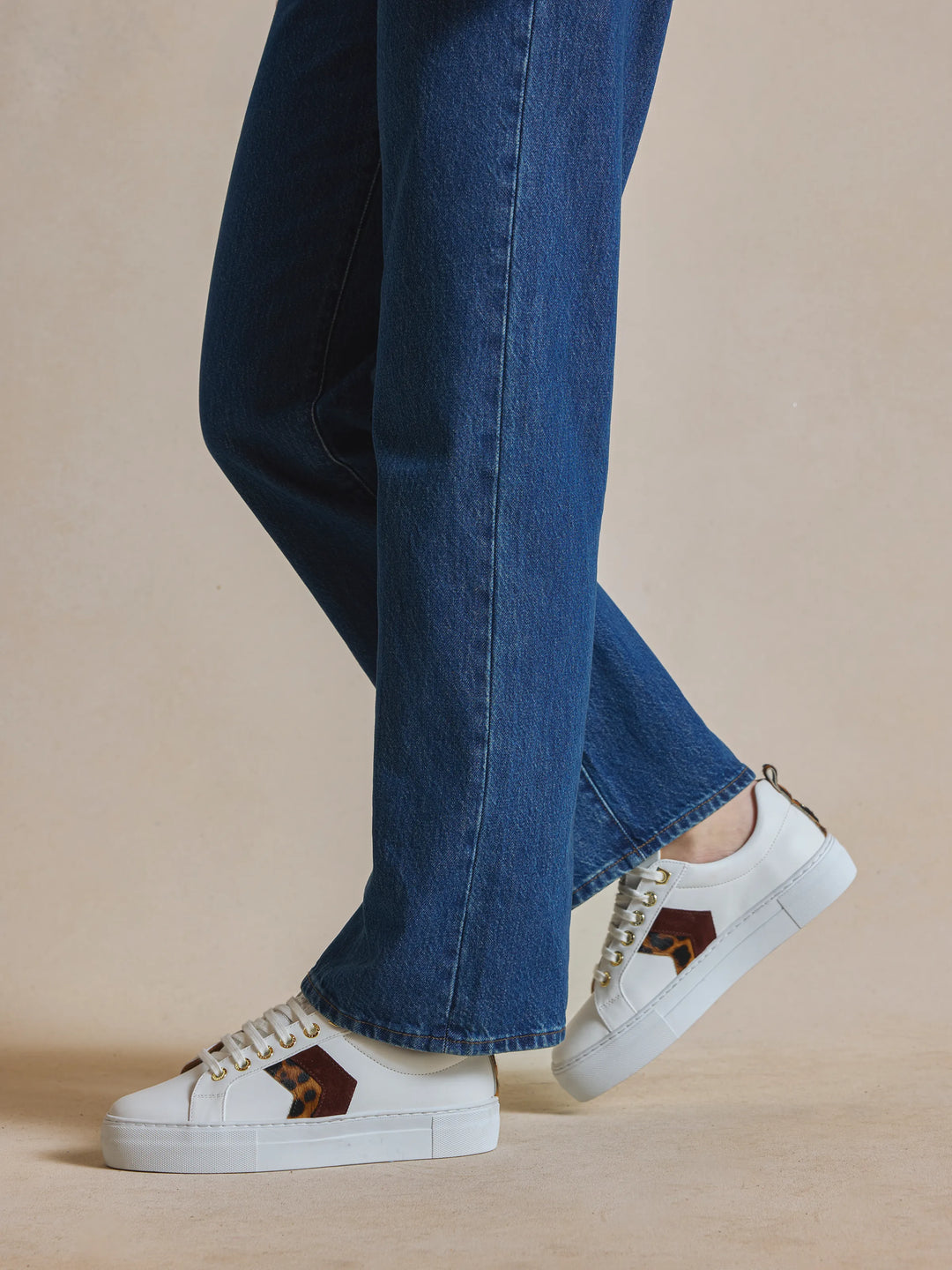 Alexandra Platform - White - Leopard & Port - Trainers