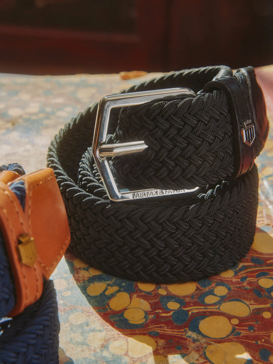 Narford Men's Belt Black Webbing Fairfax Favor