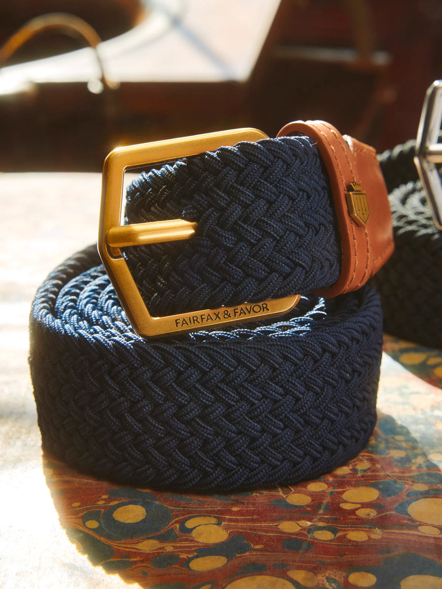 The Narford - Men's Elasticated Belt - Navy