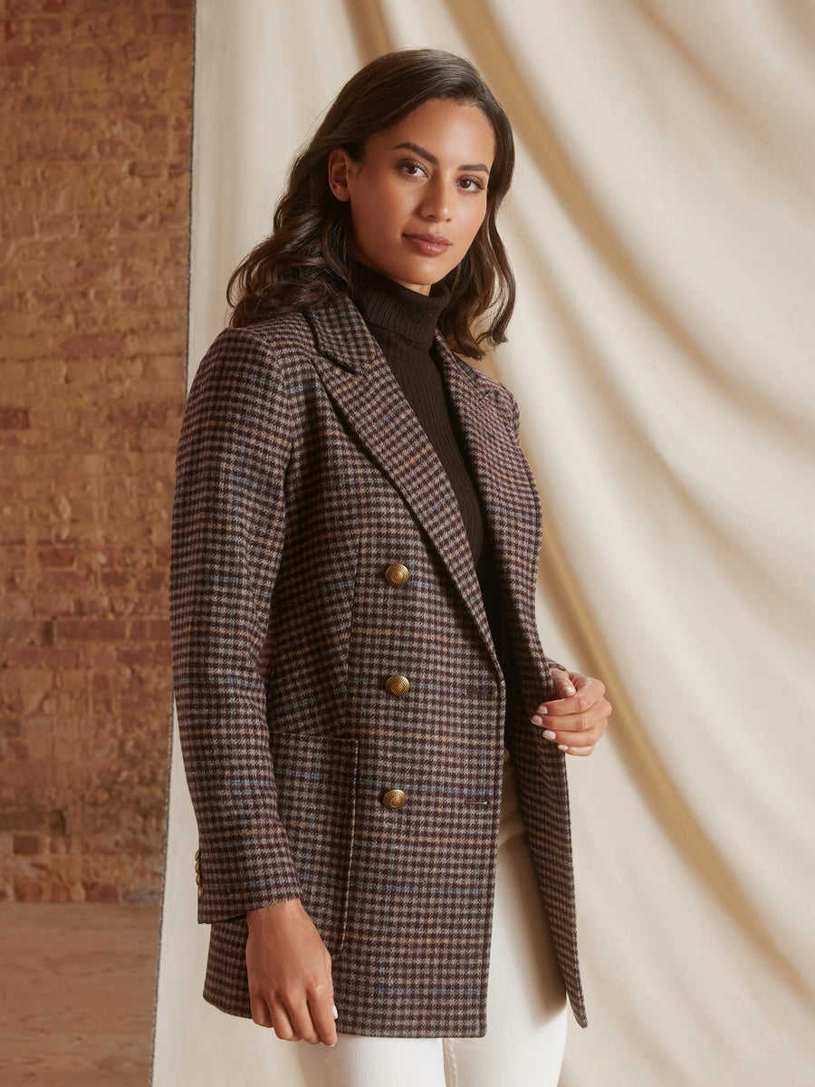 The Clara - Womens Blazer - Plum Check