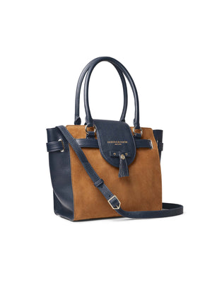 The Windsor Tote - Tan &amp; Navy