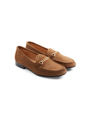 The Apsley - Women's Loafer - Quilted Tan Suede