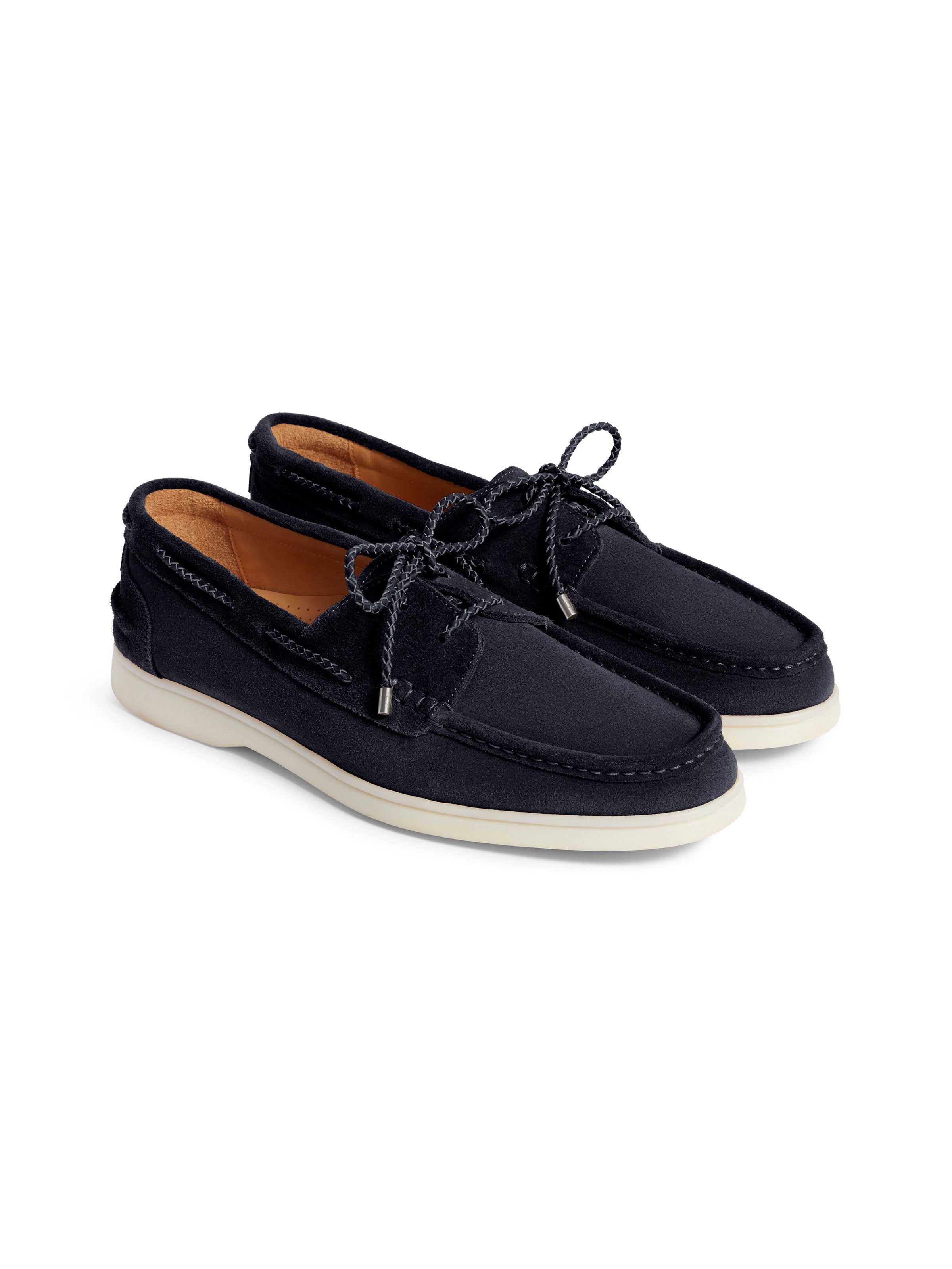 Wells - Men's Deck Shoes - Navy Suede | Fairfax & Favor
