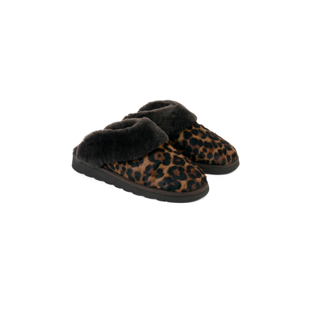 Glencoe Slipper - Leopard Haircalf - Shoes