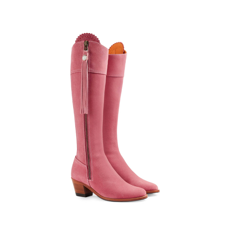The Breast Cancer Now Heeled Regina - The Breast Cancer Now Heeled Regina (Pink) Narrow Fit - Suede Boot