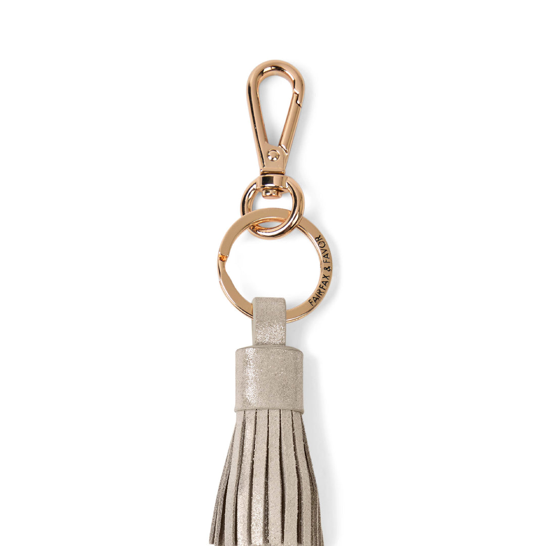 Tassel Key Ring - Champagne Suede - Other