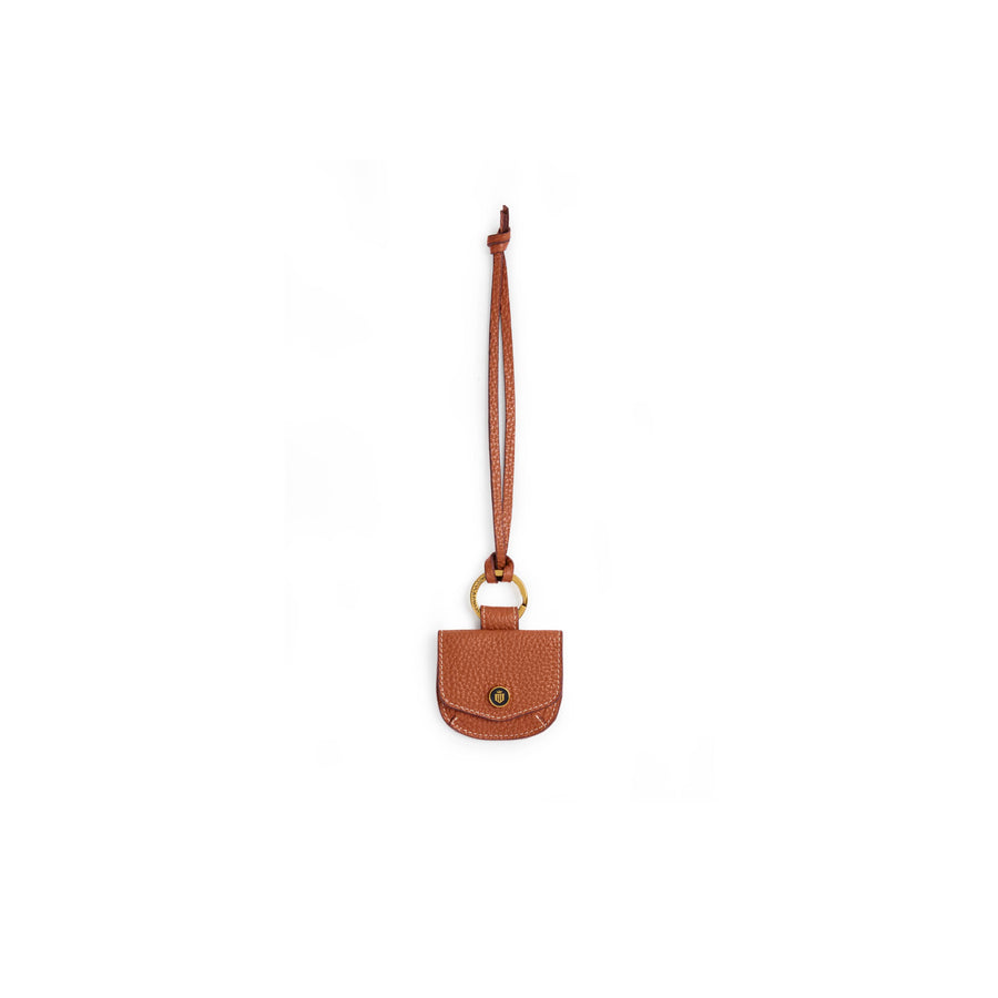 Bag Charm - Purse Bag Charm - Orange Leather