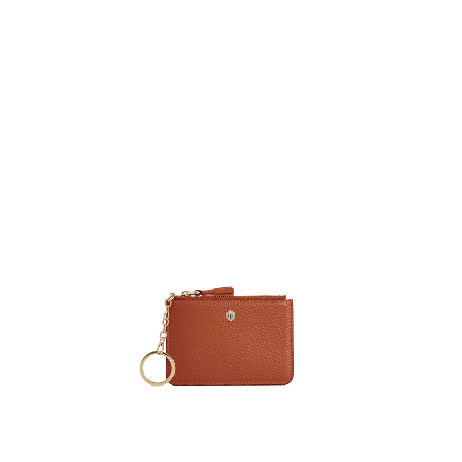 Key Ring - Purse Key Ring - Orange Leather