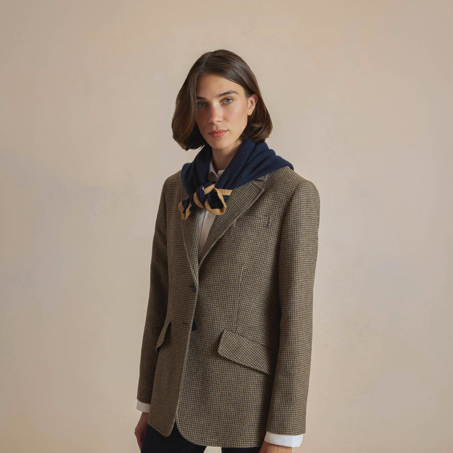 Signature Scarf - Signature Scarf - Navy & Tan