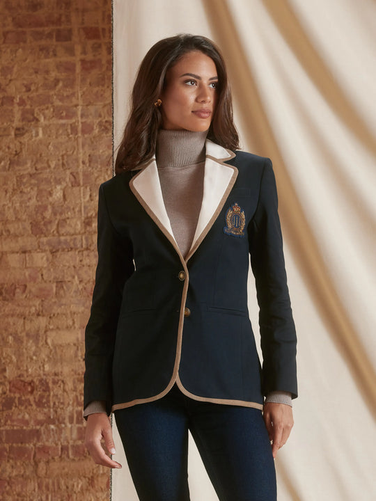 Old Navy Blue Blazer Navy Fitted Blazer Ladies Bryony Women's