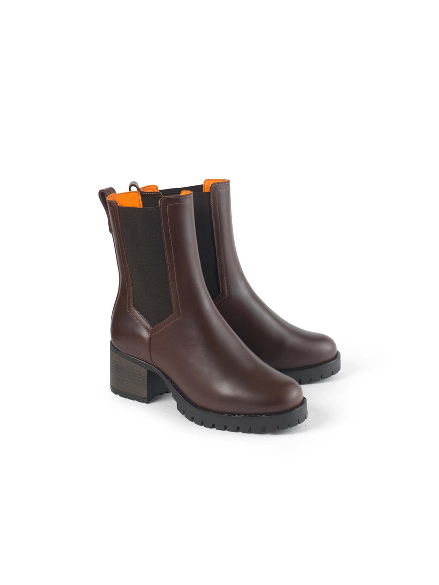 Heeled Boudica - Mahogany Leather - Ankle Boots