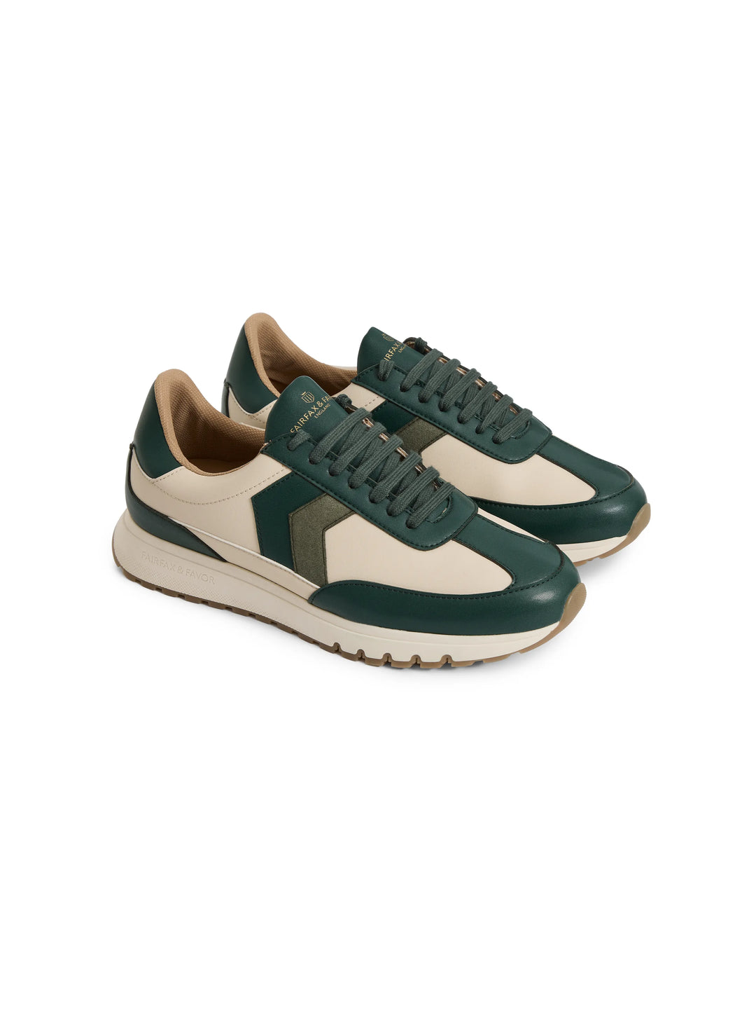 Harpley Waterproof Trainer - Off White & Clover Green - Trainers