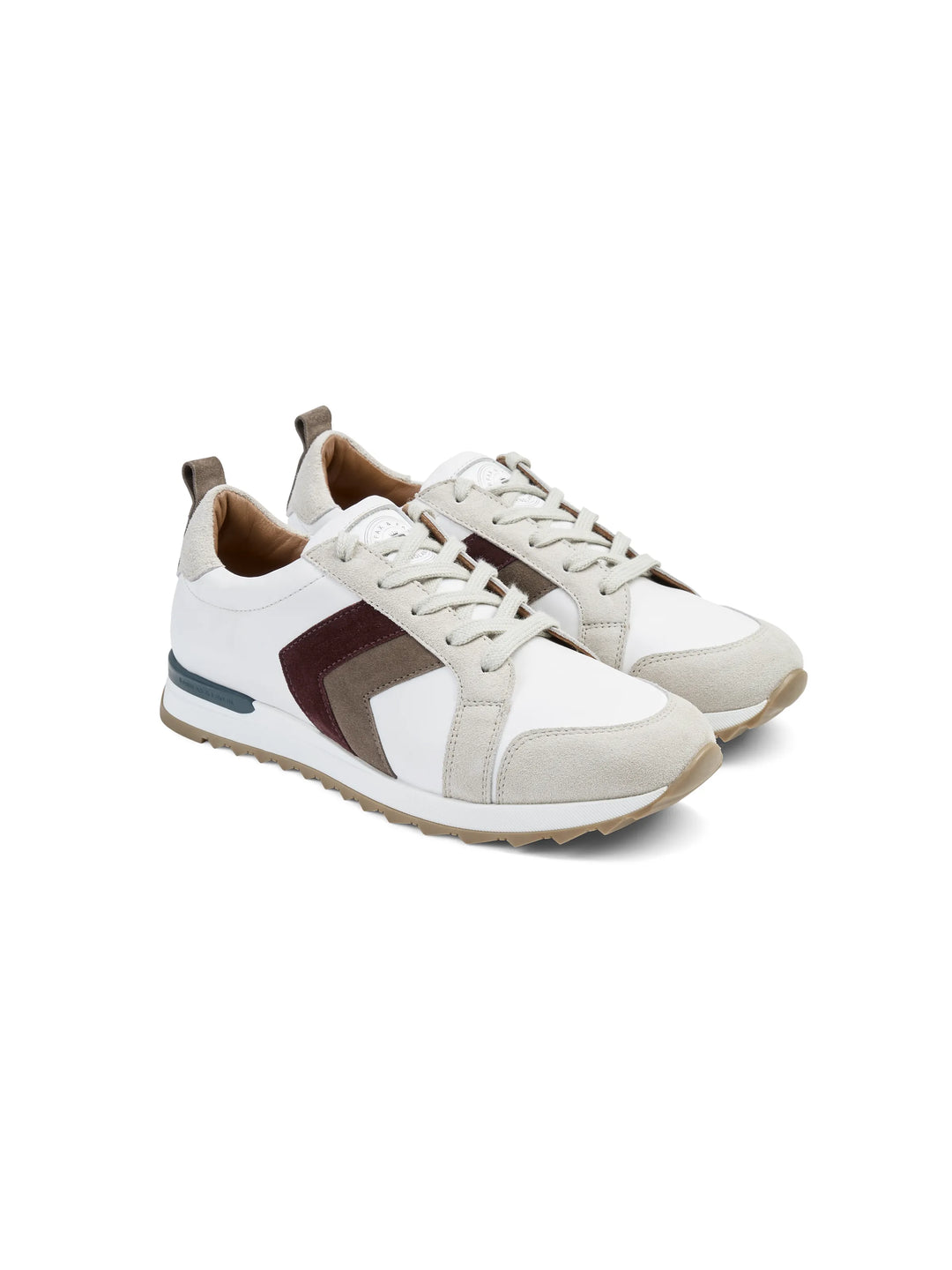 Xandra - White - Port & Deep Taupe - Trainers