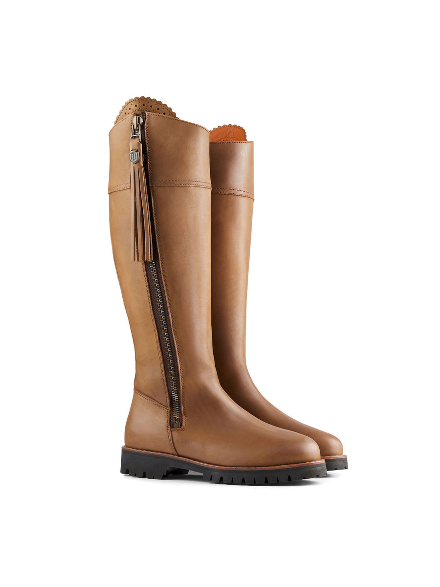 The Explorer - Women's Waterproof Boots - Oak Leather, Regular Calf