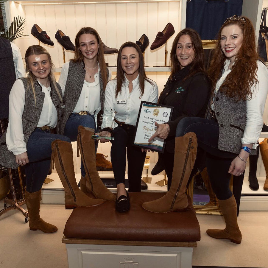 Oct 2023: Fairfax & Favor Win the  "BEST TRADE STAND OVER 20 SQM" at the Horse of the year show - congrats to the Events team!