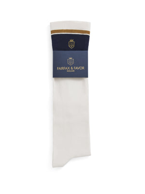 The Signature Women&#039;s Knee High Socks - White, Navy &amp; Gold