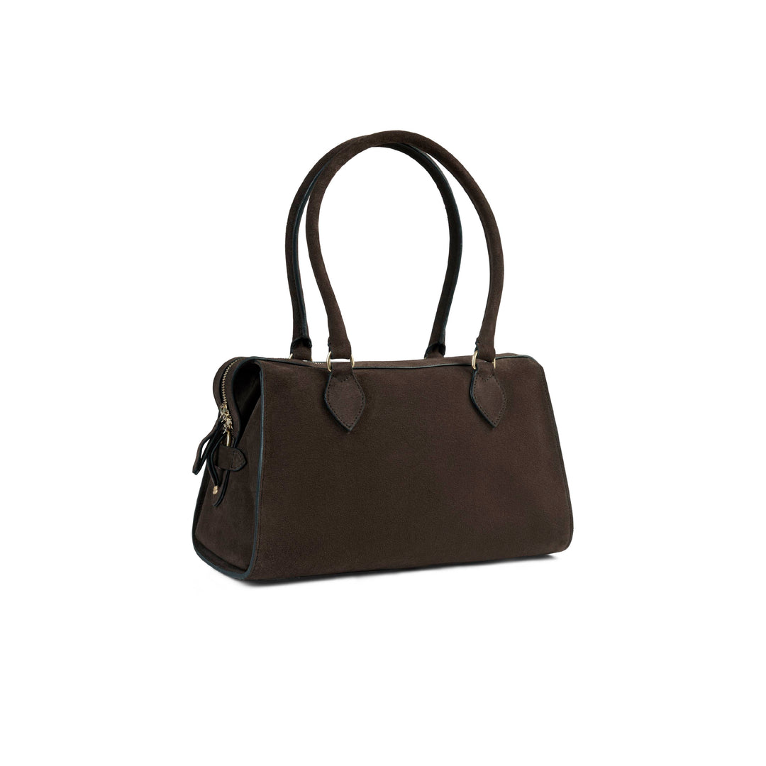 Kew Shoulder Bag Chocolate Suede - Bags