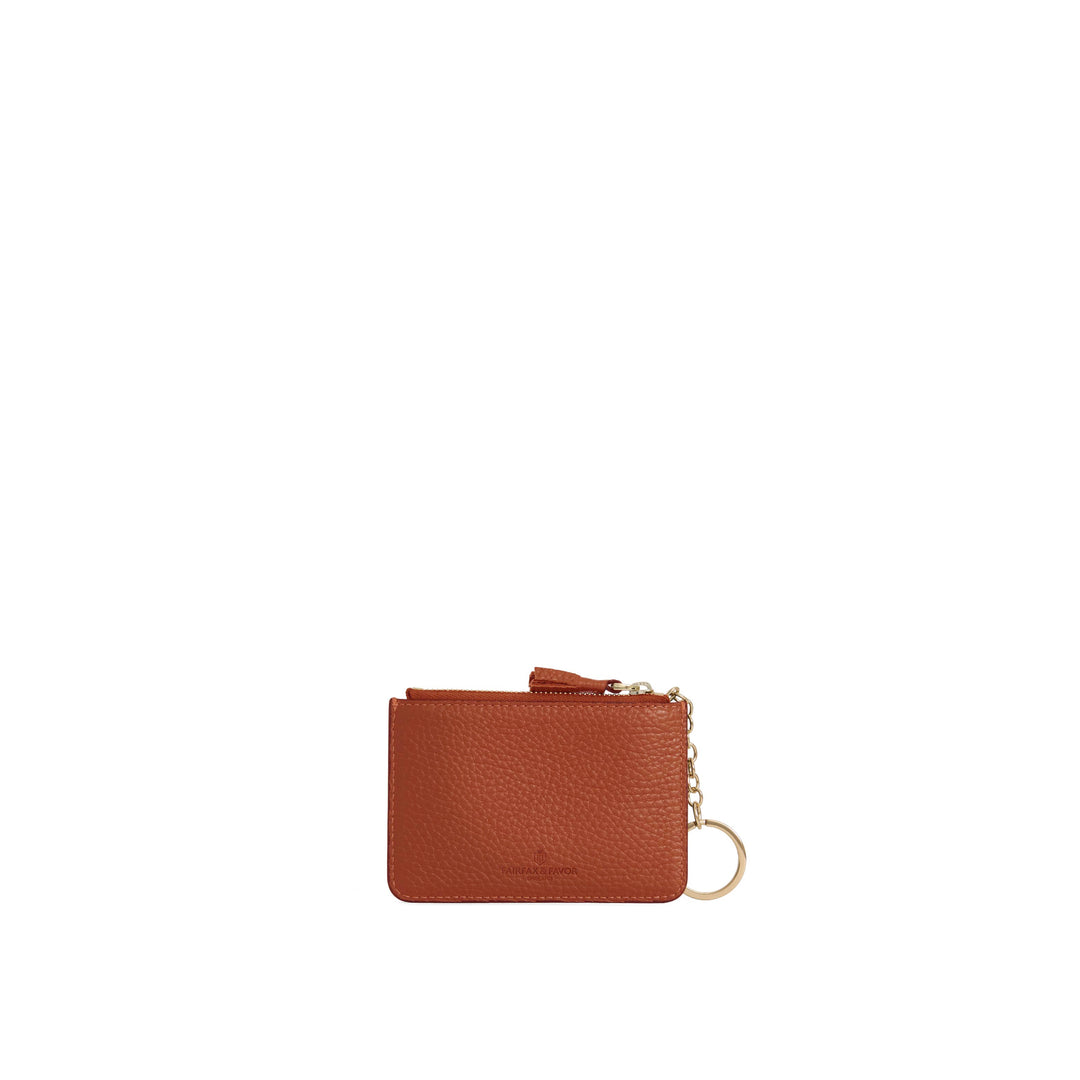 Purse Key Ring - Orange Leather - SLGs