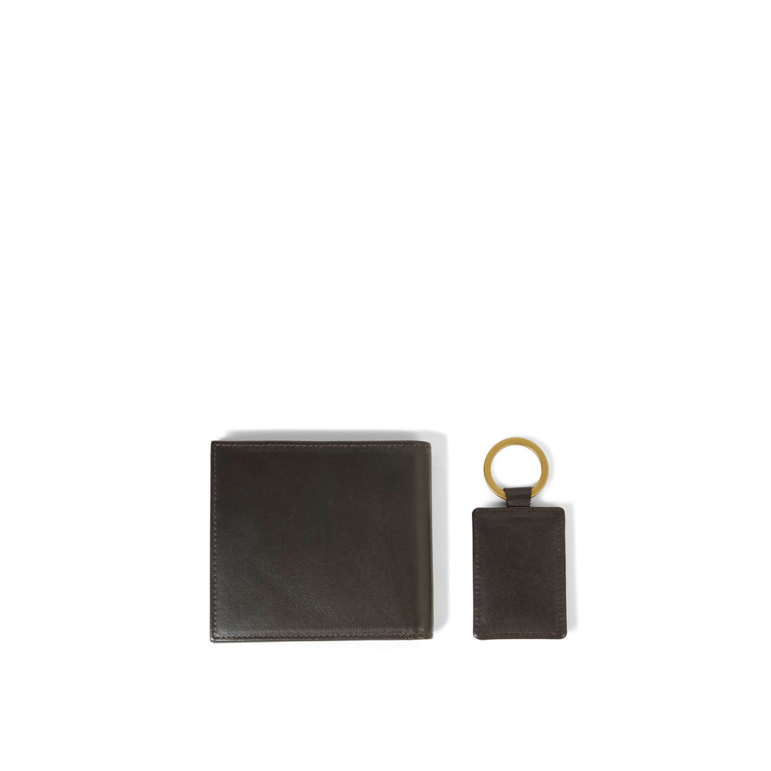 Wallet and Key Ring Set - Brown Leather - Accessories