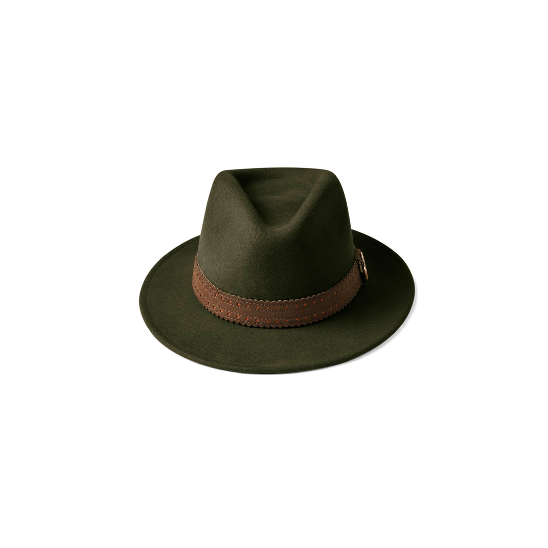 Hicks & Brown Waveney - Wool Fedora Olive Green - Soft Accessories