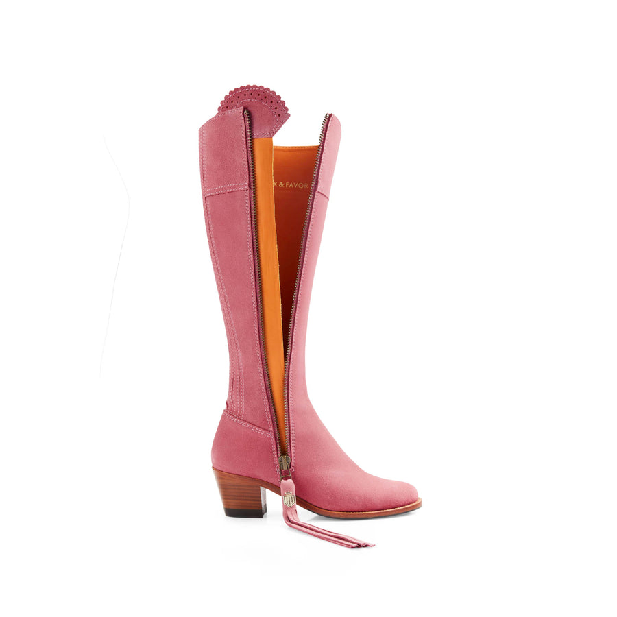 The Breast Cancer Now Heeled Regina - The Breast Cancer Now Heeled Regina (Pink) Narrow Fit - Suede Boot