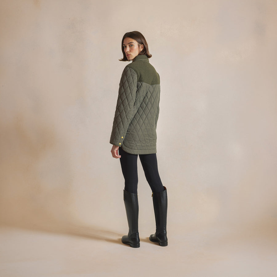 Lorna Quilted Jacket - Khaki - Jackets
