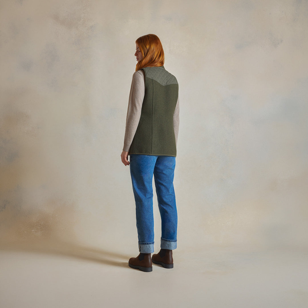 Lorna Quilted Gilet - Khaki - Jackets