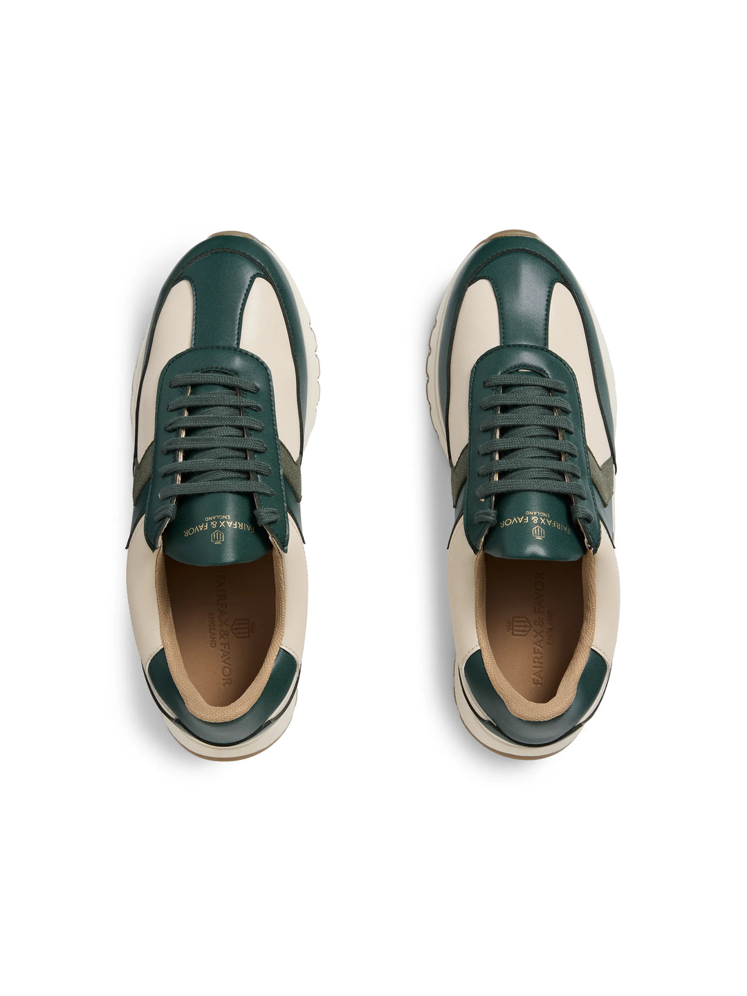 Harpley Waterproof Trainer - Off White & Clover Green - Trainers