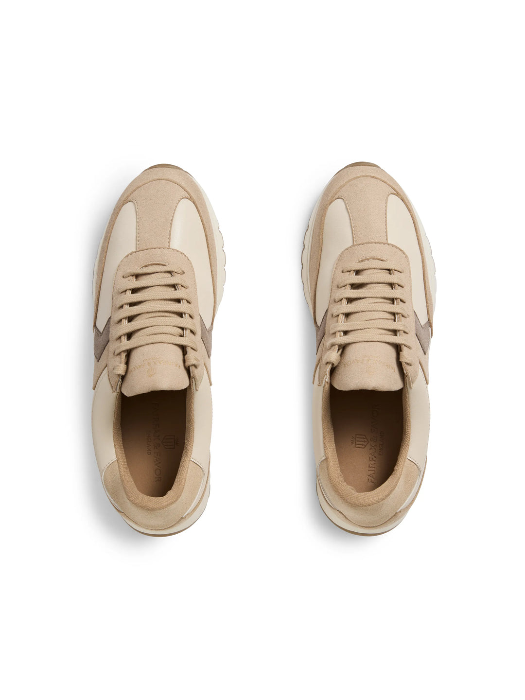 Harpley Waterproof Trainer - Off White & Nude - Trainers