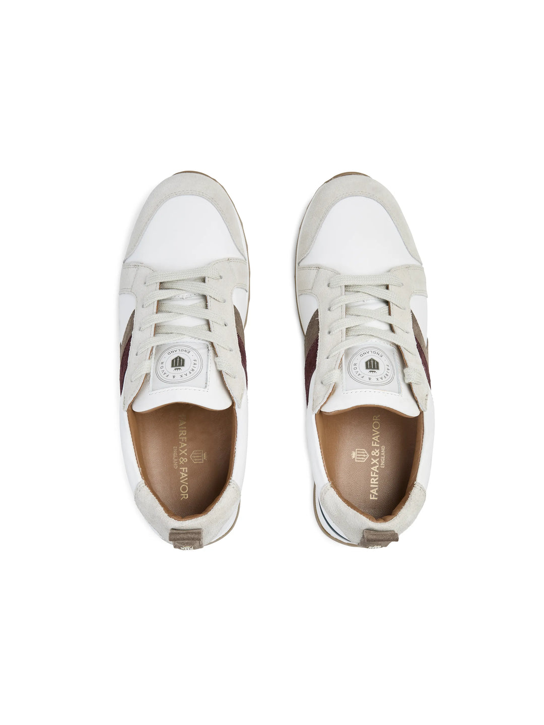Xandra - White - Port & Deep Taupe - Trainers