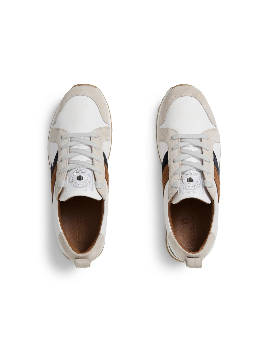 Xandra - White - Tan & Navy - Trainers