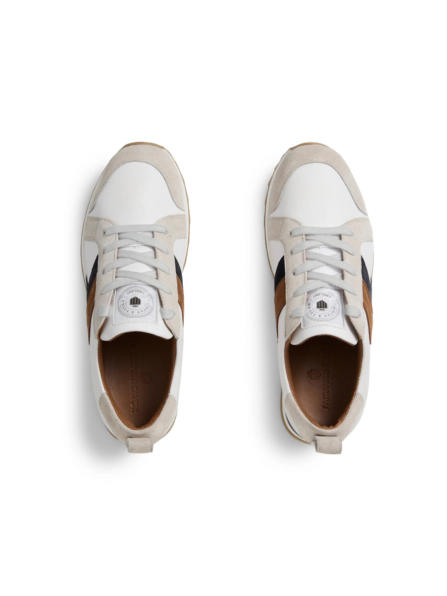Xandra - White - Tan & Navy - Trainers