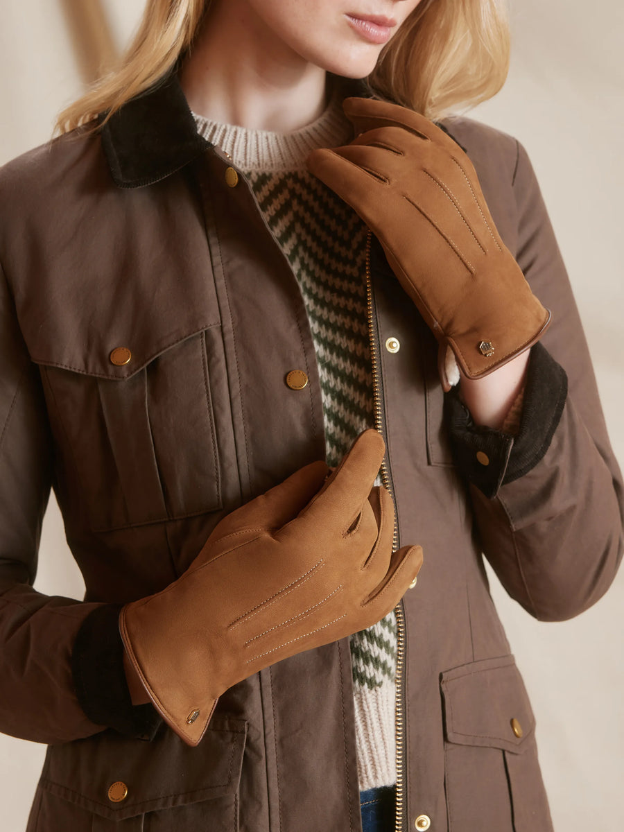 The Berwick - Women's Shearling Lined Gloves - Tan Leather