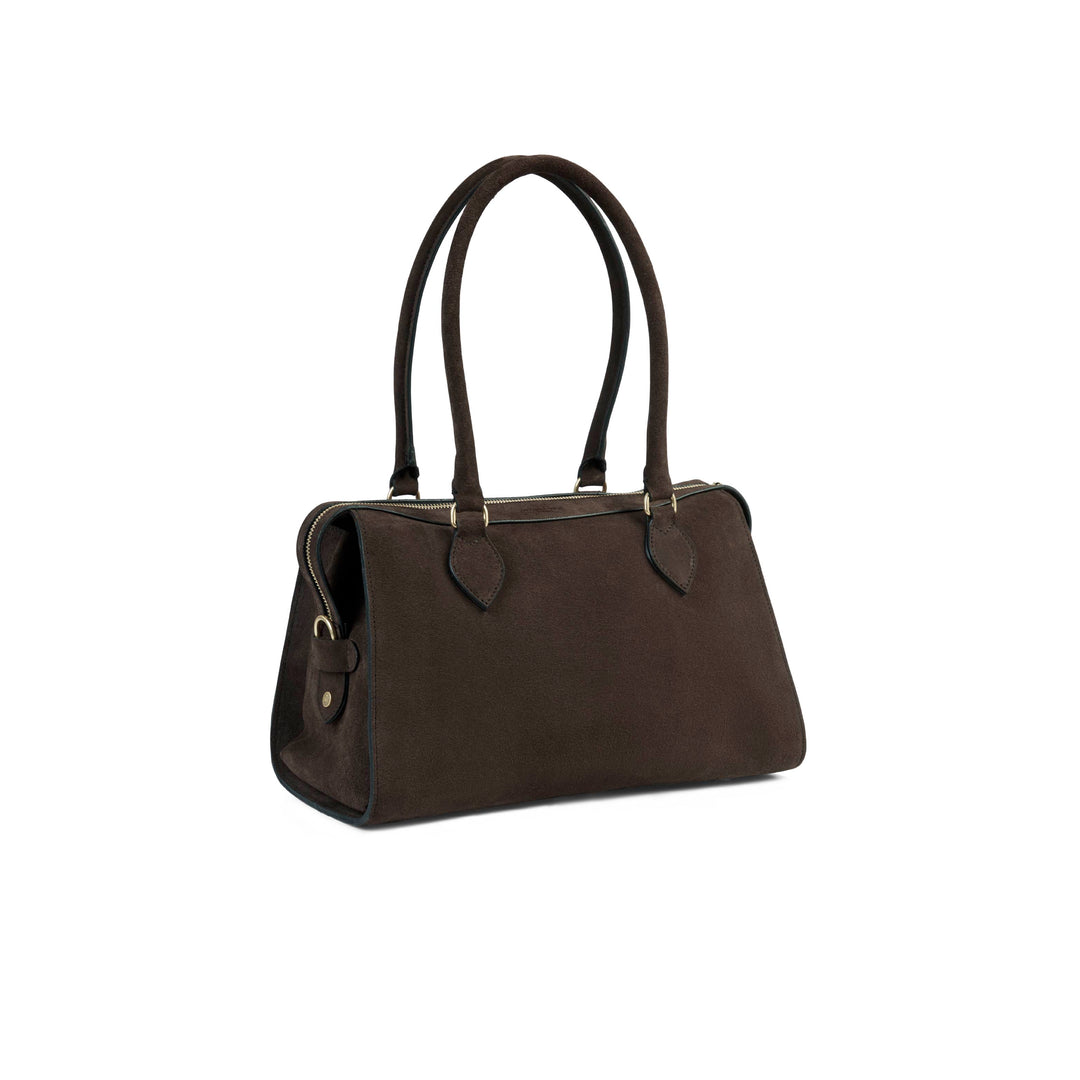 Kew Shoulder Bag Chocolate Suede - Bags